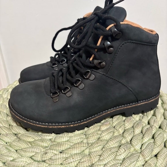 NEW Birkenstock Jackson Nubuck Leather Washed Black Lace Up Boots Narrow 7 - Picture 7 of 16